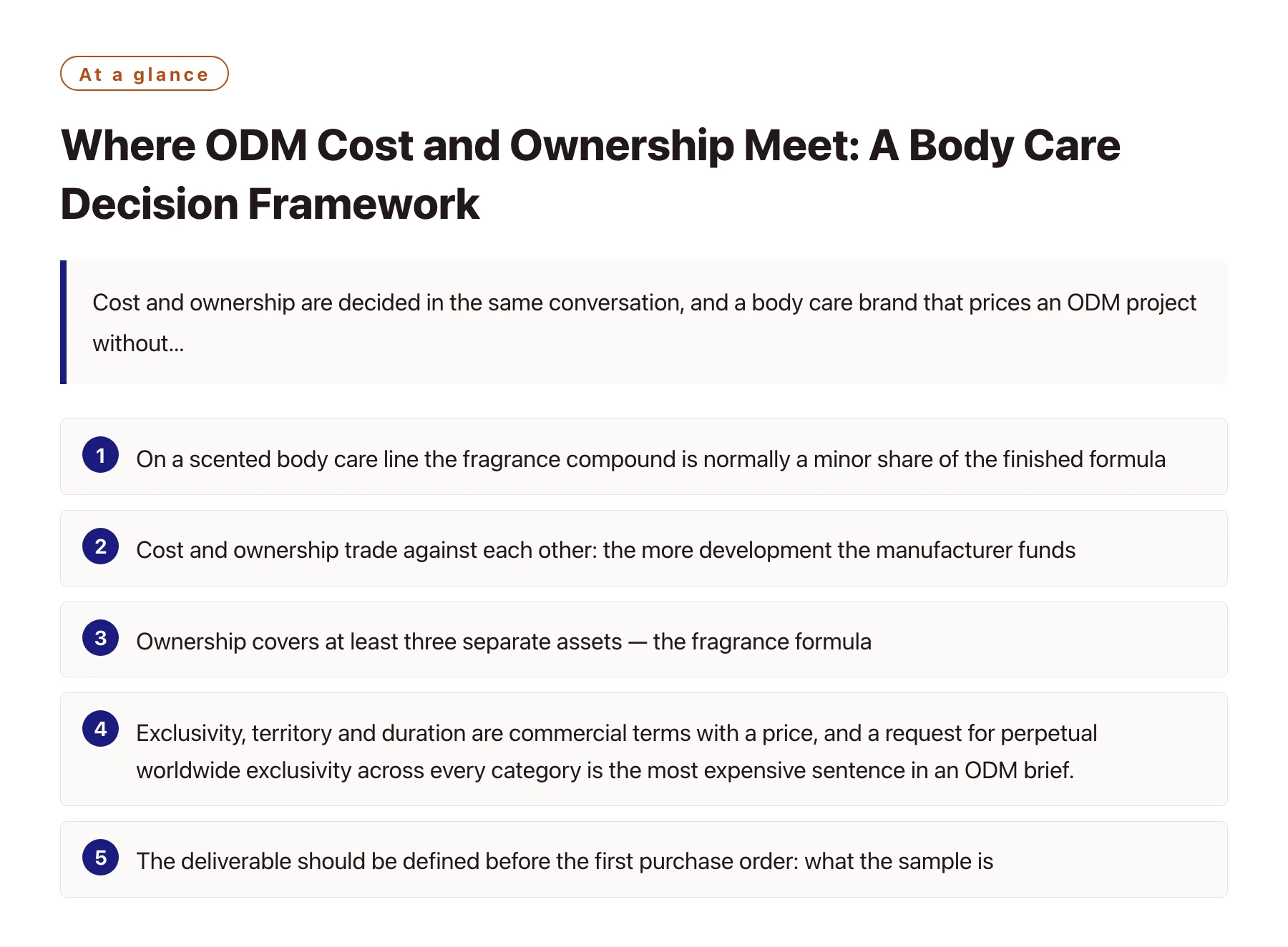 Where ODM Cost and Ownership Meet: A Body Care Decision Framework——全文要点速览
